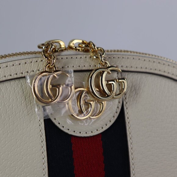 *NEW* Gucci Ophidia Dome Sherry Leather Web Stripe Cream White - Picture 4 of 14